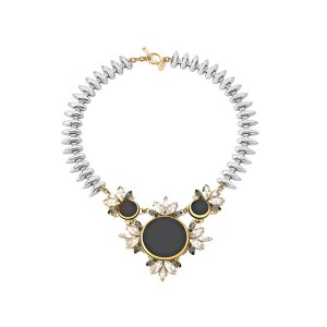 Anton Heunis Round Crystal Leaf Motif Necklace